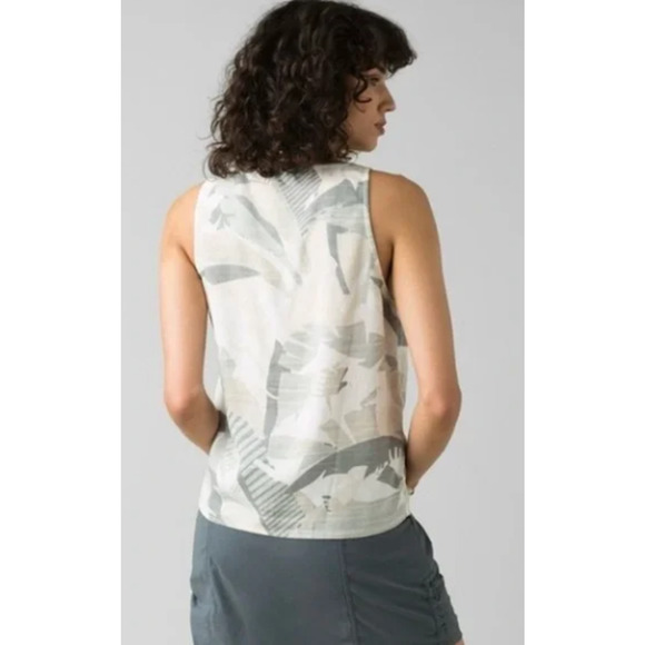PrAna Women's McKenzie Neutral Tie Front Tank Top Bone Paloma Size S (2-8) - Picture 2 of 6